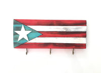 Bandera Puerto Rico Porta Llaves Horizontal